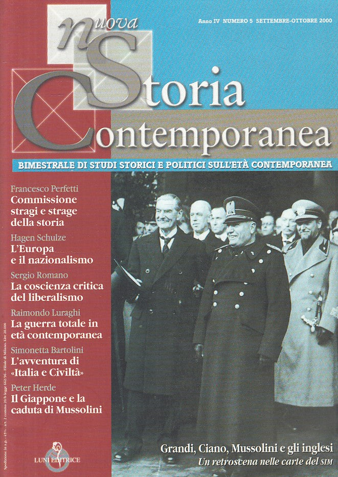LS- NUOVA STORIA CONTEMPORANEA ANNO IV N.5 -- LUNI --- 2000 - B - YFS605