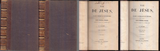 LH- VIE DE JESUS 2 TOMI VOLUMI - FREDERIC STRAUSS- DE LADRANGE--- 1839- C- XFS71