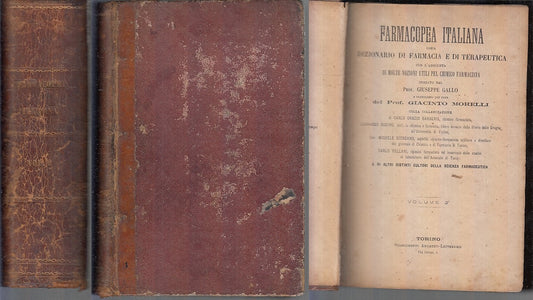 LH- FARMACOPEA ITALIANA DIZIONARIO VOLUME 2° - GALLO MORELLI ---- 1880- C- XFS71