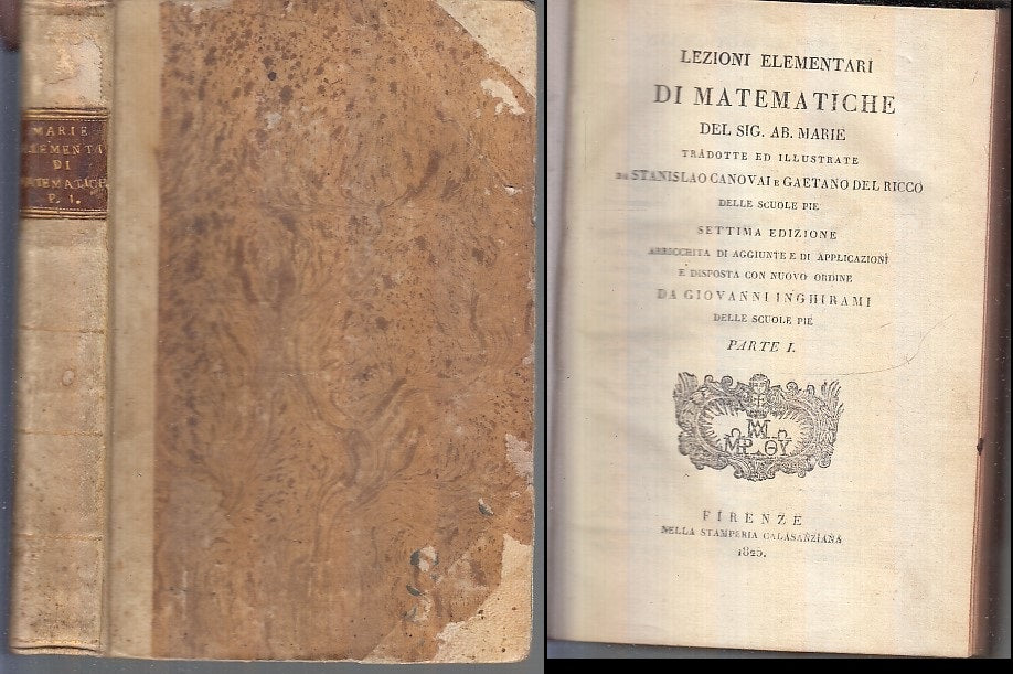 LH- LEZIONI ELEMENTARI MATEMATICHE SIG. AB. MARIE - CANOVAI --- 1820 - C- XFS71
