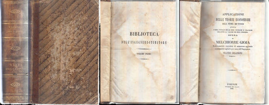 LH- BIBLIOTECA DELL'INGEGNERE STIMATORE- ORLANDINI- DEL VULCANO--- 1846- C-XFS68