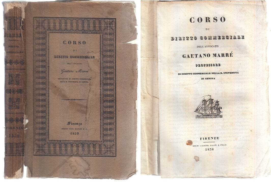 LH- CORSO DI DIRITTO COMMERCIALE - GAETANO MARRE' - PAGANI --- 1838 - B - XFS68