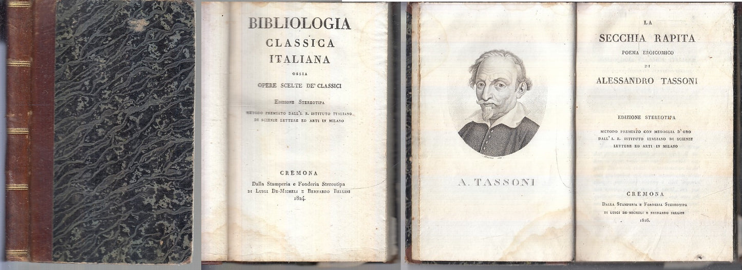 LH- BIBLIOLOGIA CLASSICA ITALIANA -- DE MICHELI BELLINI --- 1824 - C - XFS72
