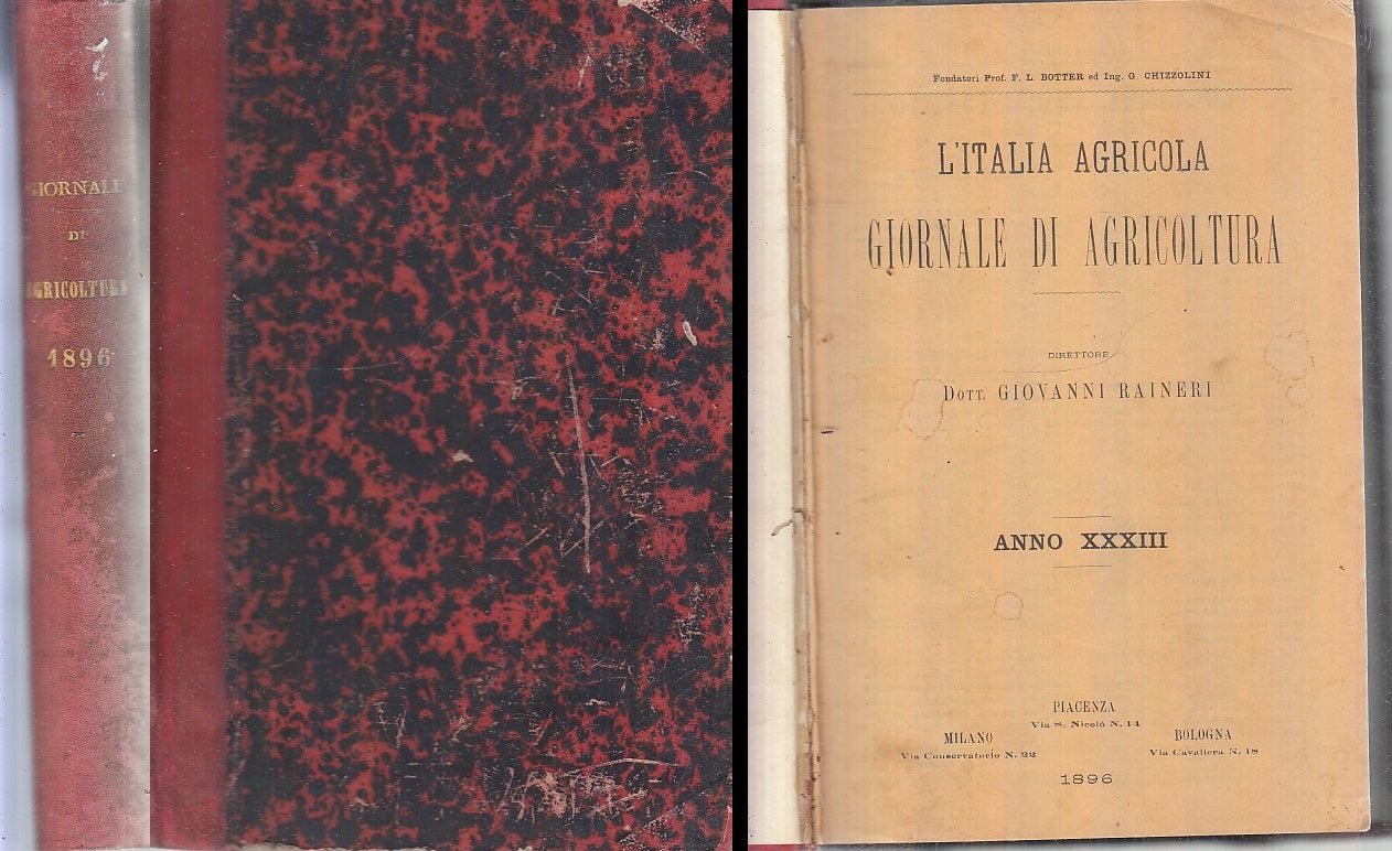 LH- L'ITALIA AGRICOLA ANNO XXXIII 1/24 ANNATA COMPLETA ----- 1896 - C - XFS139