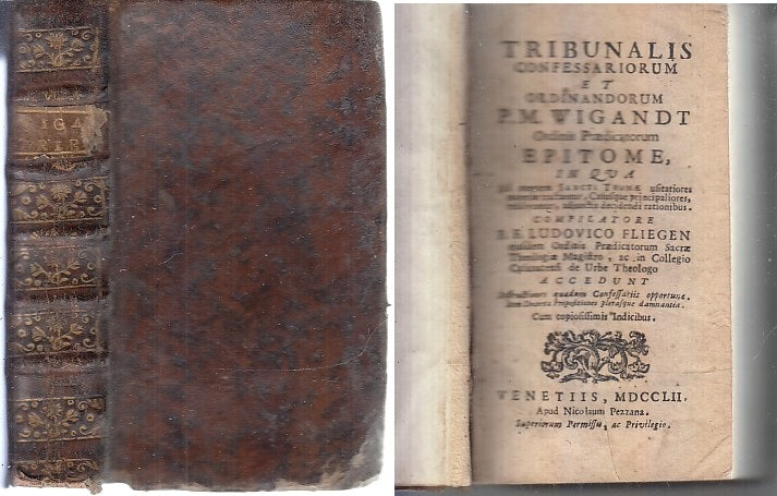 LH- TRIBUNALIS CONFESSARIORUM SETTECENTINA - WIGANDT- PEZZANA --- 1752- C- XFS73