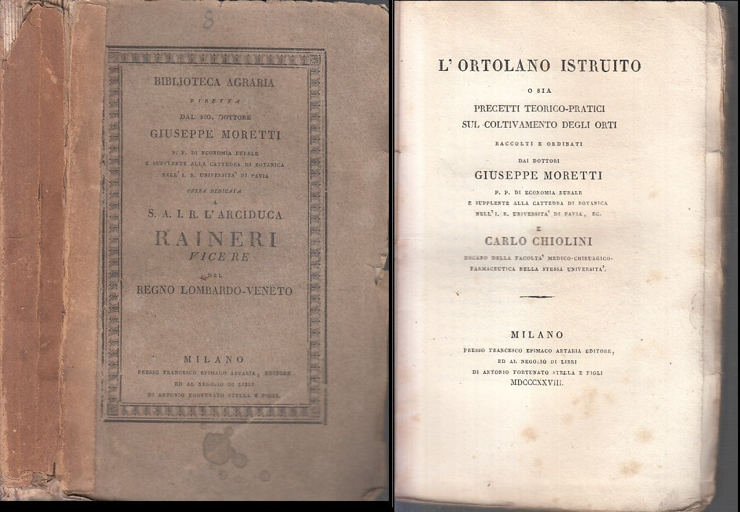 LH- L'ORTOLANO ISTRUITO - MORETTI CHIOLINI - ARTARIA EDITORE --- 1828- B- XFS66