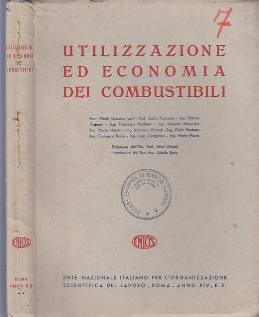 LH- UTILIZZAZIONE ED ECONOMIA DEI COMBUSTIBILI - LEVI - ENIOS--- 1935- B- YFS298