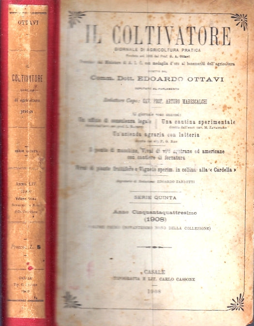 LH- IL COLTIVATORE VOLUME RILEGATO 1/26 - OTTAVI - CASSONE --- 1908 - C- ZFS319