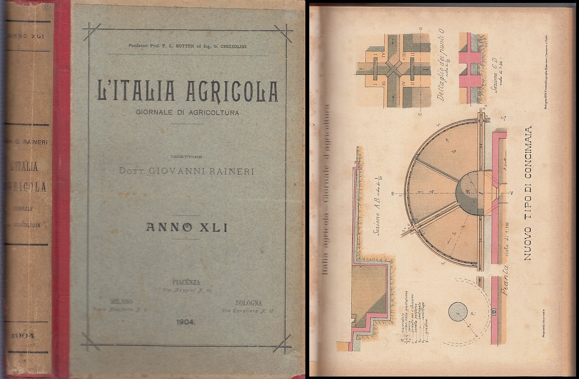 LH- L'ITALIA AGRICOLA ANNO XLI COMPLETO VOLUME RILEGATO ----- 1904 - C - ZFS319