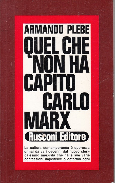 LS- QUEL CHE NON HA CAPITO CARLO MARX - PLEBE - RUSCONI --- 1972 - B - YFS384