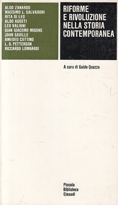LS- RIFORME E RIVOLUZIONE STORIA CONTEMPORANEA -- EINAUDI --- 1977 - B - YFS429