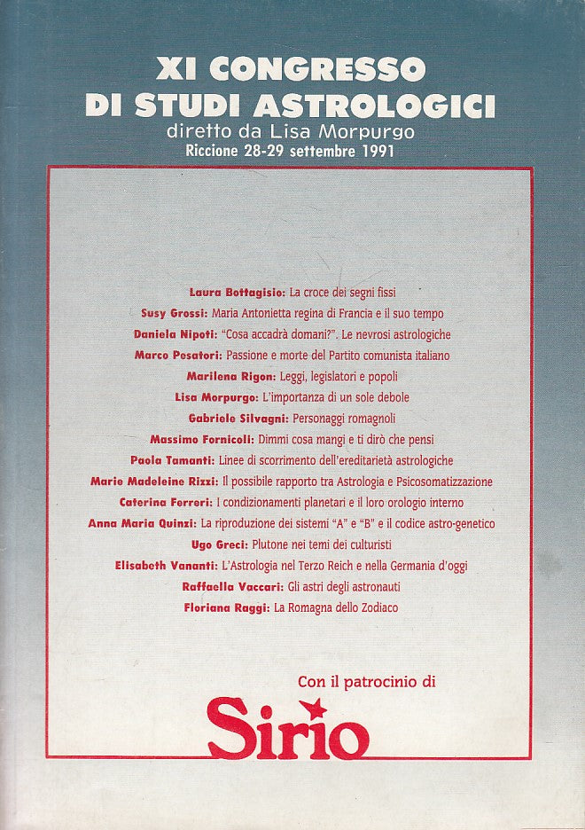 LS- XI CONGRESSO DI STUDI ASTROLOGICI - MORPURGO - RICCIONE--- 1991 - B - YFS606
