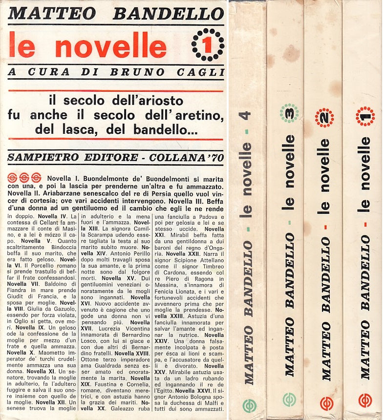 LN- LE NOVELLE 4 VOLUMI - MATTEO BANDELLO - SAMPIETRO - '70-- 1970 - BS - YFS661