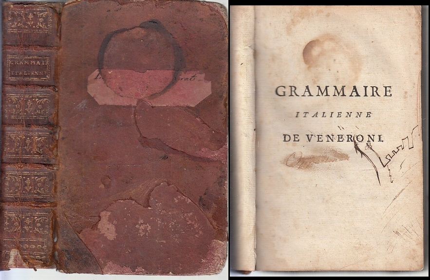 LH- GRAMMAIRE FRANCOISE ET ITALIENN SETTECENTINA - DE VENERONI--- 1789- C- XFS69