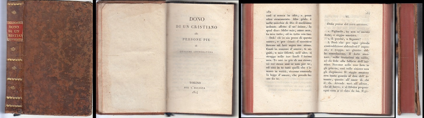 LH- DONO DI UN CRISTIANO ALLE PERSONE PIE MANZONI-- L'ALLIANA --- 1824- C- XFS69