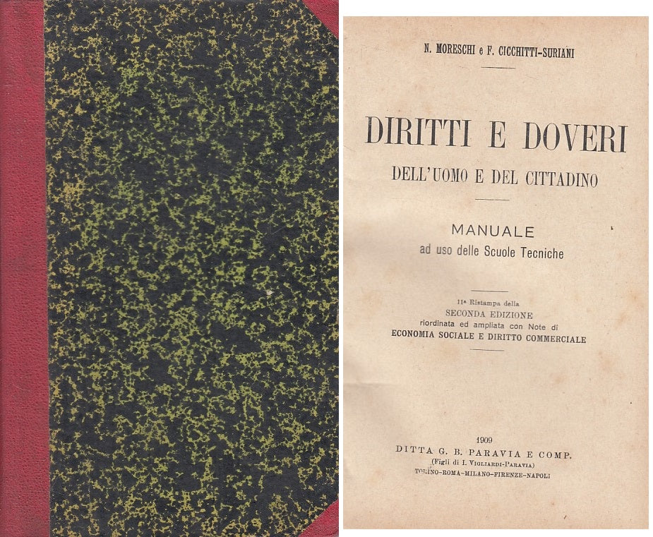 LS- DIRITTI E DOVERI UOMO E CITTADINO MANUALE -- PARAVIA --- 1909 - C - ZFS451