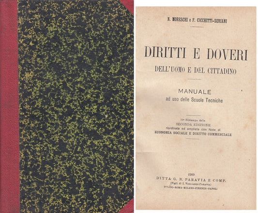 LS- DIRITTI E DOVERI UOMO E CITTADINO MANUALE -- PARAVIA --- 1909 - C - ZFS451