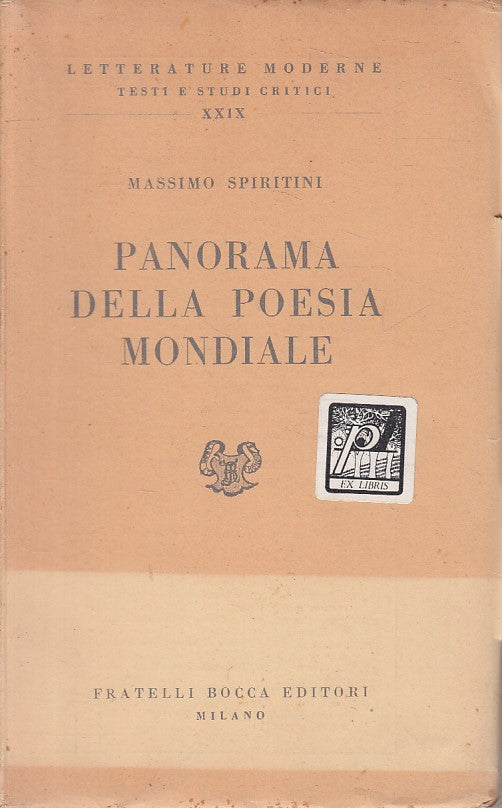 PANORAMA POESIA MONDIALE - SPIRITINI - BOCCA -- 1a ED. - 1951 - B - ZFS451
