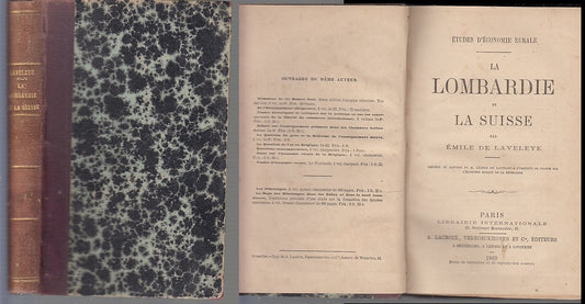 LH- LA LOMBARDIE ET LA SUISSE- EMILE DE LAVELEYE- VERBOECKHOVEN--- 1869- C-XFS30