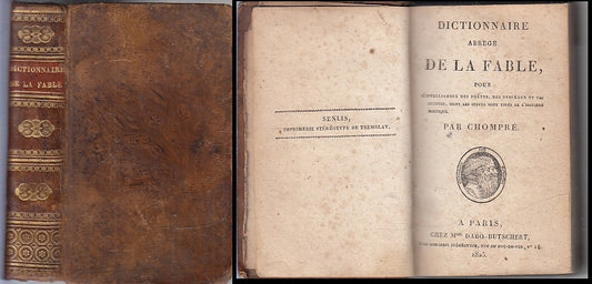 LH- DICTIONNAIRE DE LA FABLE - CHOMPRE' - DABO BUTSCHERT --- 1825 - C - XFS23