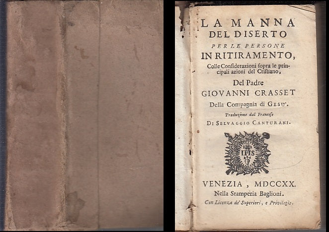 LH- LA MANNA DEL DESERTO SETTECENTINA - CRASSET - BAGLIONI --- 1720 - B - XFS40