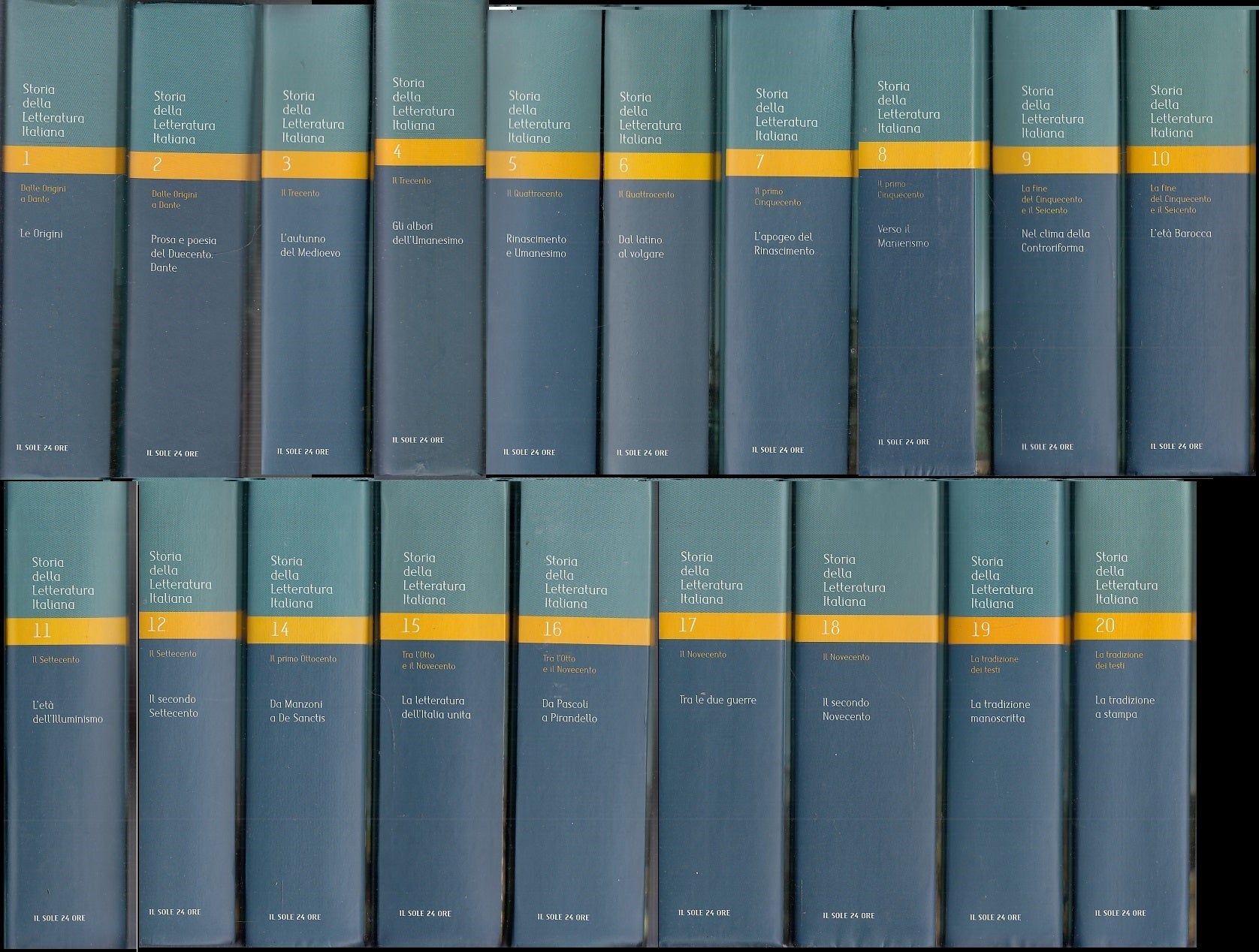 LS- ENCICLOPEDIA STORIA LETTERATURA ITALIANA 1/20 -- SOLE 24 ORE --- 2005- C-ZFS