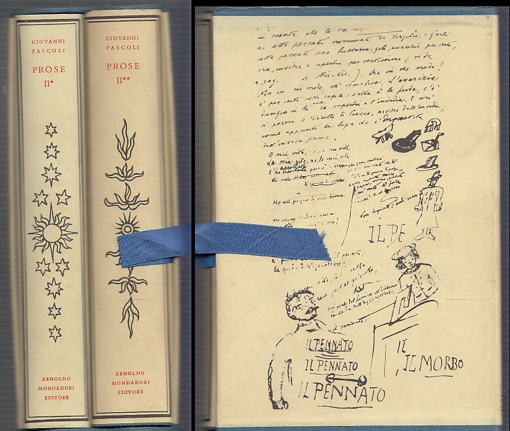 LN- COFANETTO 2 VOLUMI PROSE** - GIOVANNI PASCOLI - MONDADORI -- 1957- CS- XFS69