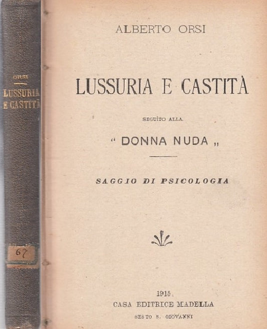 LZ- LUSSURIA E CASTITA' - ALBERTO ORSI - MADELA --- 1915 - C - YFS722