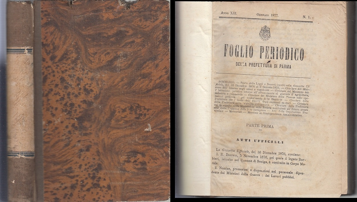 LH- FOGLIO PERIODICO DELLA PREFETTURA DI PARMA ANNO 1877 ----- 1877 - C - XFS69