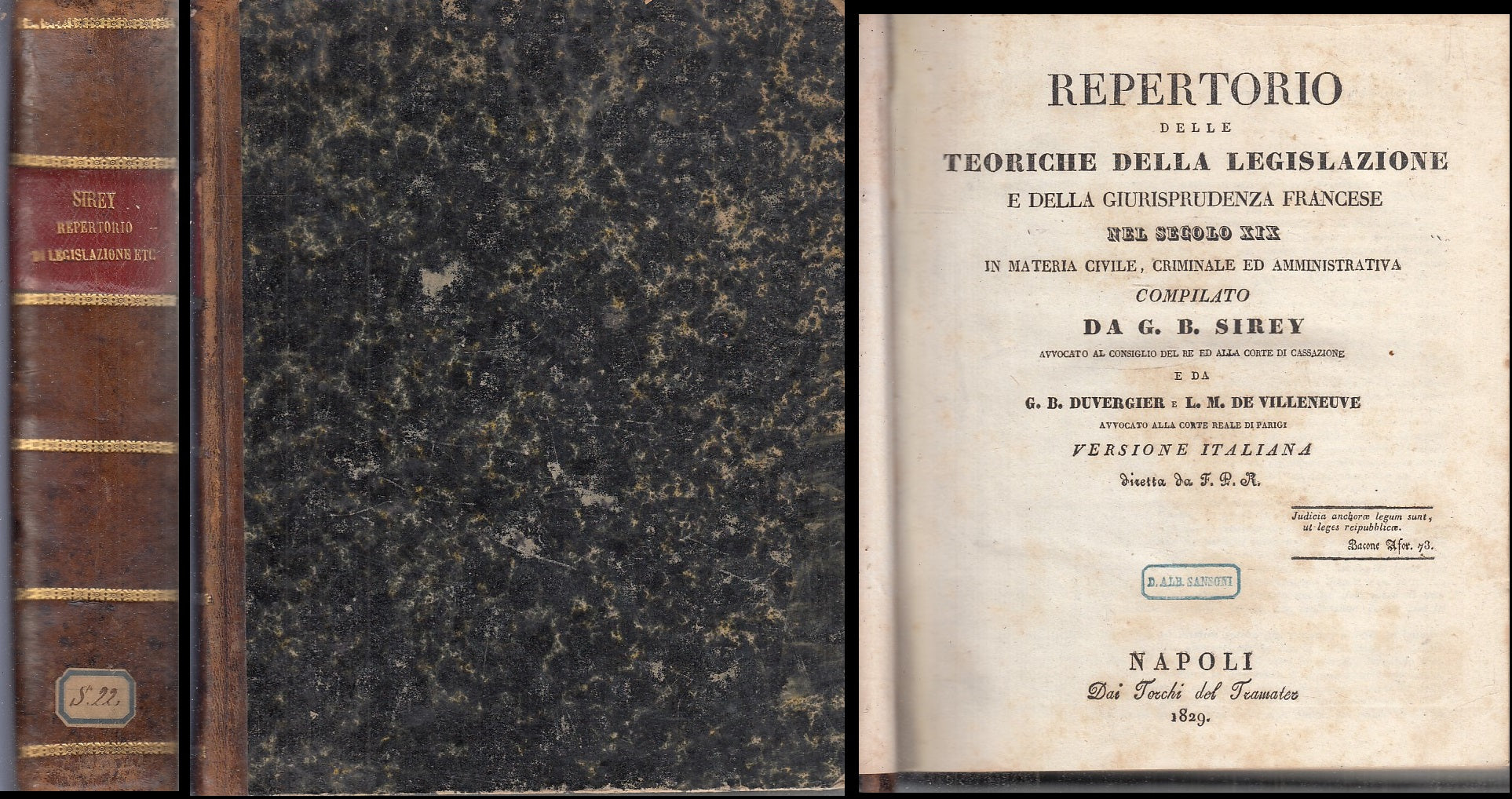 LH- REPERTORIO RETORICHE DELLA LEGISLAZIONE - SIREY - TRAMATER--- 1829- C- XFS76