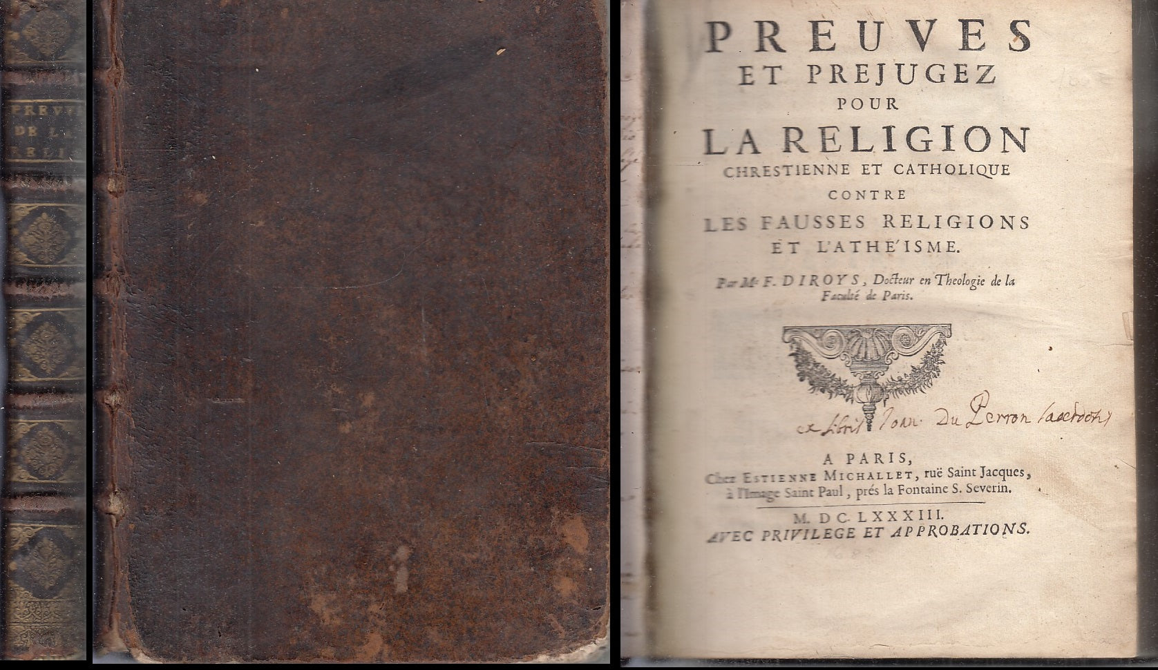 LH- PREUVES ET PREJUGEZ POUR LA RELIGION SEICENTINA - DIROYS ---- 1683- C- XFS76