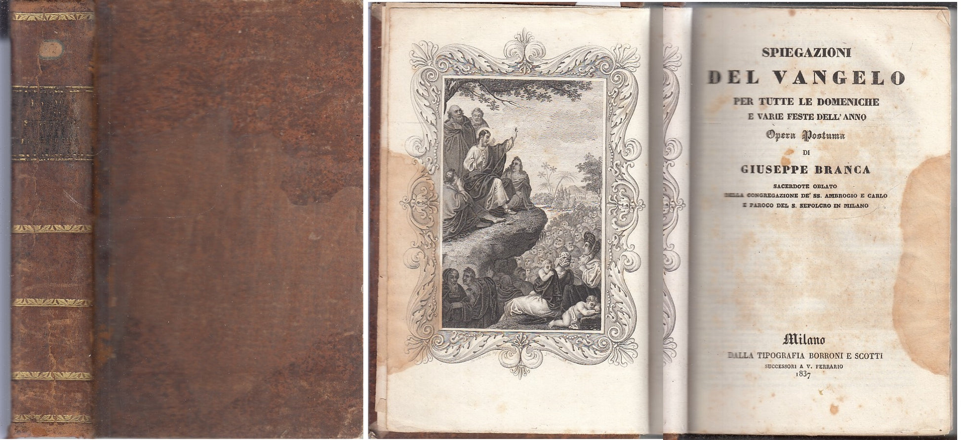LD- SPIEGAZIONI DEL VANGELO- GIUSEPPE BRANCA- BORRONI E SCOTTI--- 1837- C- XFS76
