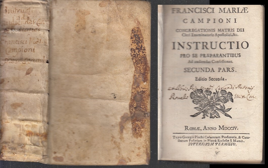 LH- INSTRUCTIO AUDENDIAS CONFESSIONES SETTECENTINA - CAMPIONI---- 1704 -- XFS139