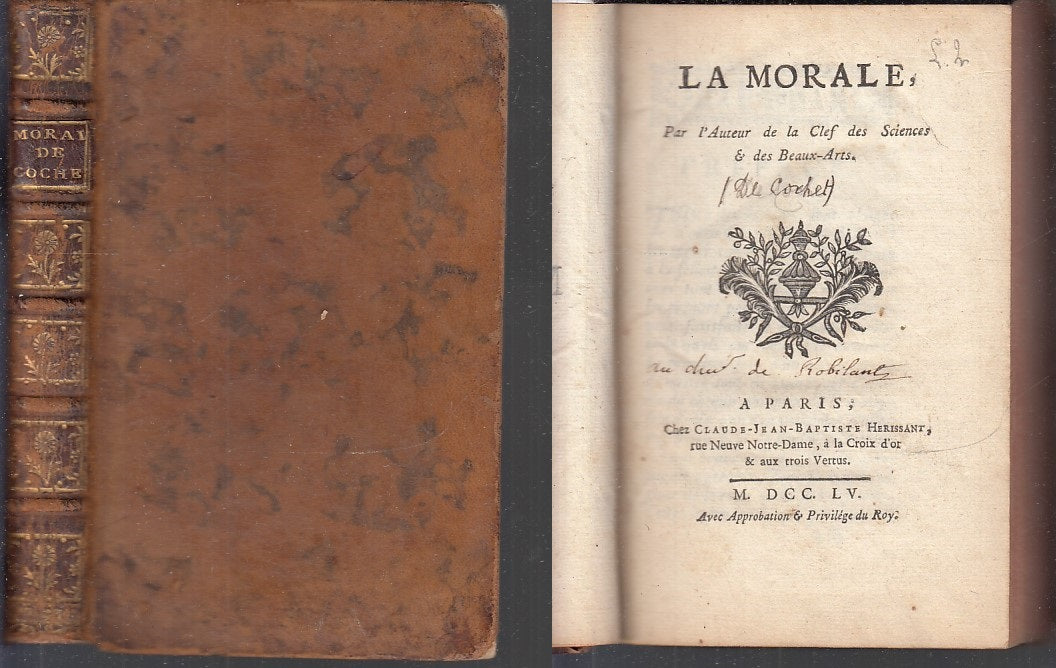 LH- LA MORALE TESTO FRANCESE SETTECENTINA - COCHET - HERISSANT--- 1755- C- XFS76