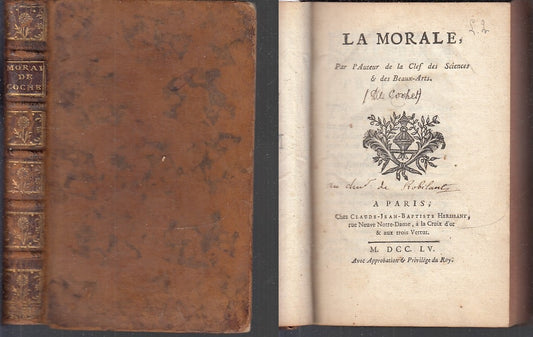 LH- LA MORALE TESTO FRANCESE SETTECENTINA - COCHET - HERISSANT--- 1755- C- XFS76