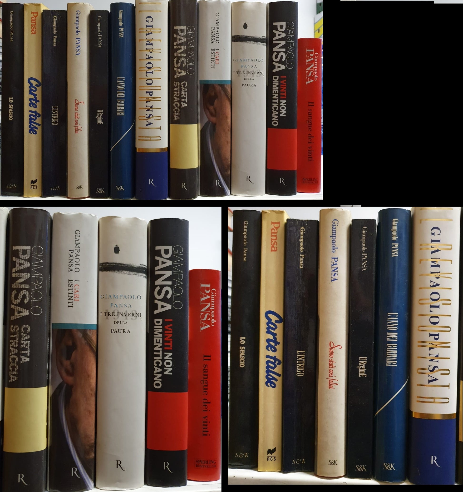 LN- 12 VOLUMI CARTE FALSE CARI ESTINTI REVISIONISTA- GIAMPAOLO PANSA---- 2000-CS