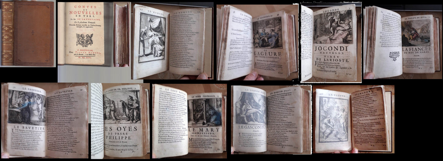 LH- CONTES ET NOUVELLES EN VERS RARO SEICENTINA - LA FONTAINE---- 1696- C- XFS77