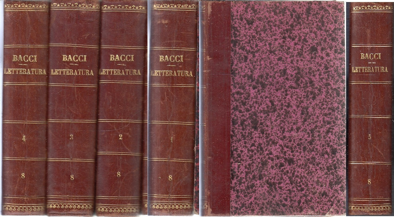 LH- MANUALE LETTERATURA ITALIANA 5 VOLUMI - BACCI - BARBERA --- 1897 - C - XFS77