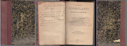 LH- PICCOLO FORMULARIO TERAPEUTICO - BERRUTI - PARAVIA -- 3a ED.- 1874- C- XFS78