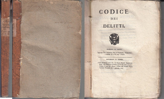 LH- CODICE DEI DELITTI FRANCESCO SECONDO -- PINELLI VENEZIA --- 1804 - B- XFS78