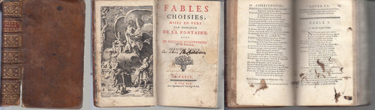 LH- FABLES CHOISIES MONSIEUR LA FONTAINE SETTECENTINA -- PARIS--- 1745- C- XFS79