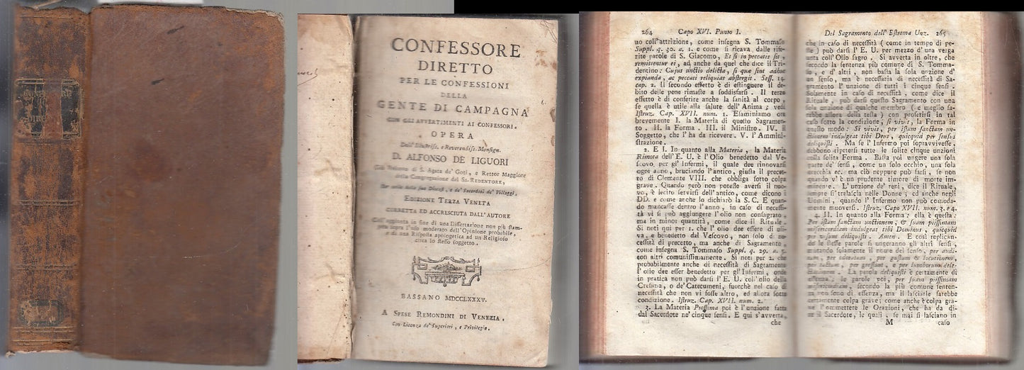 LH- IL CONFESSORE DIRETTO SETTECENTINA - DE LIGUORI- REMONDINI--- 1785- C- XFS79