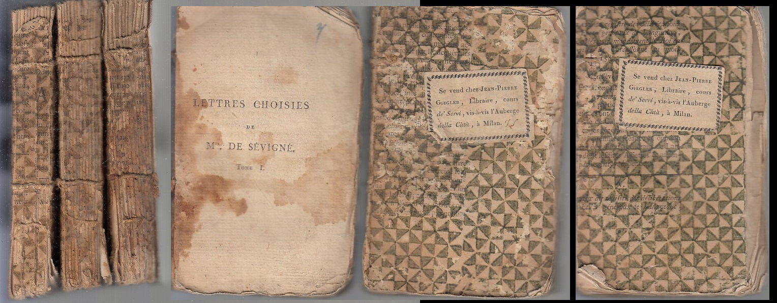 LH- LETTRES CHOISIES 3 TOMI - DE SEVIGNE' - AVIGNON SEGUIN --- 1805 - B - XFS79