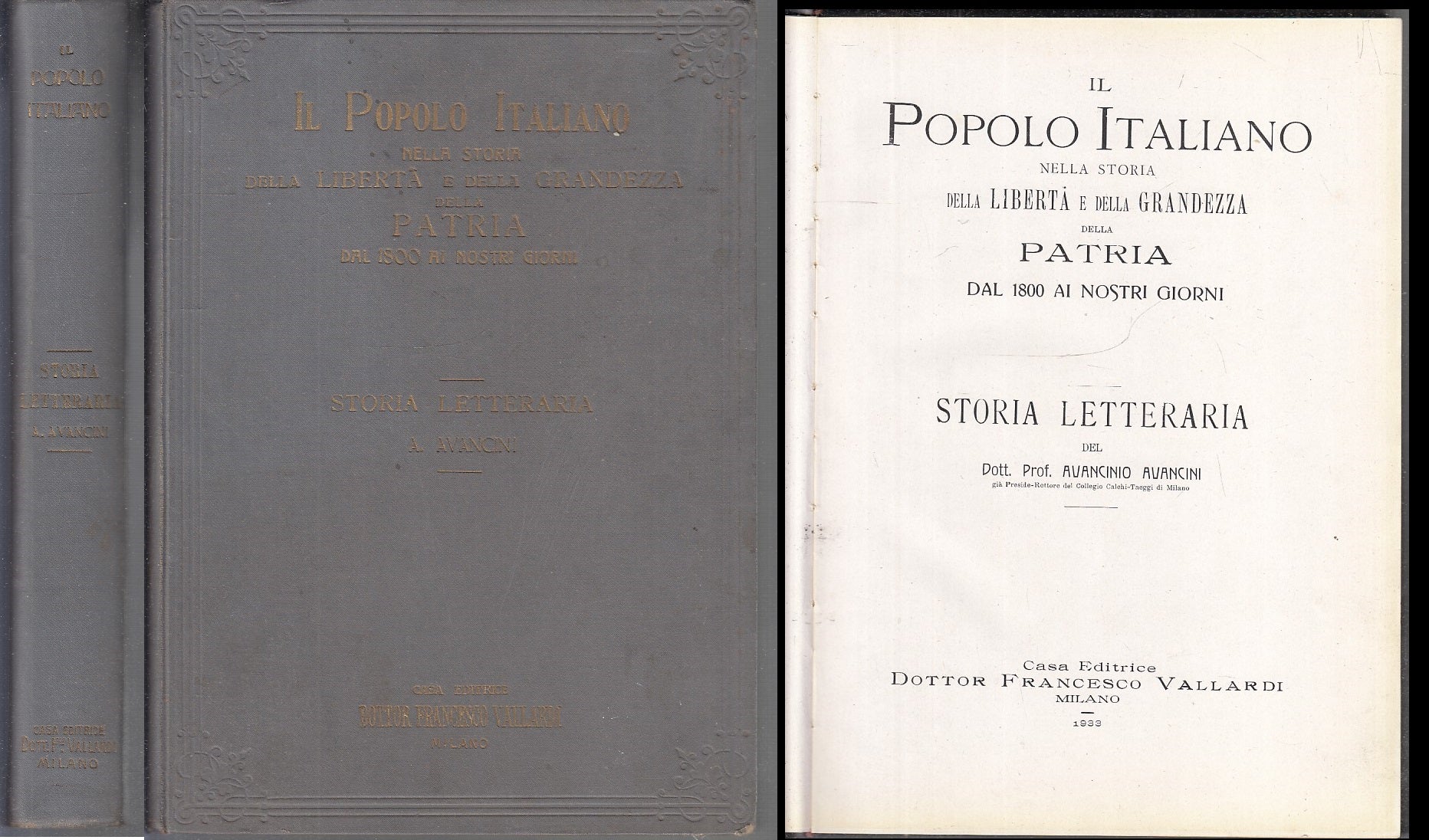 LS- IL POPOLO ITALIANO NELLA STORIA - AVANCINI - VALLARDI --- 1933 - C - XFS147