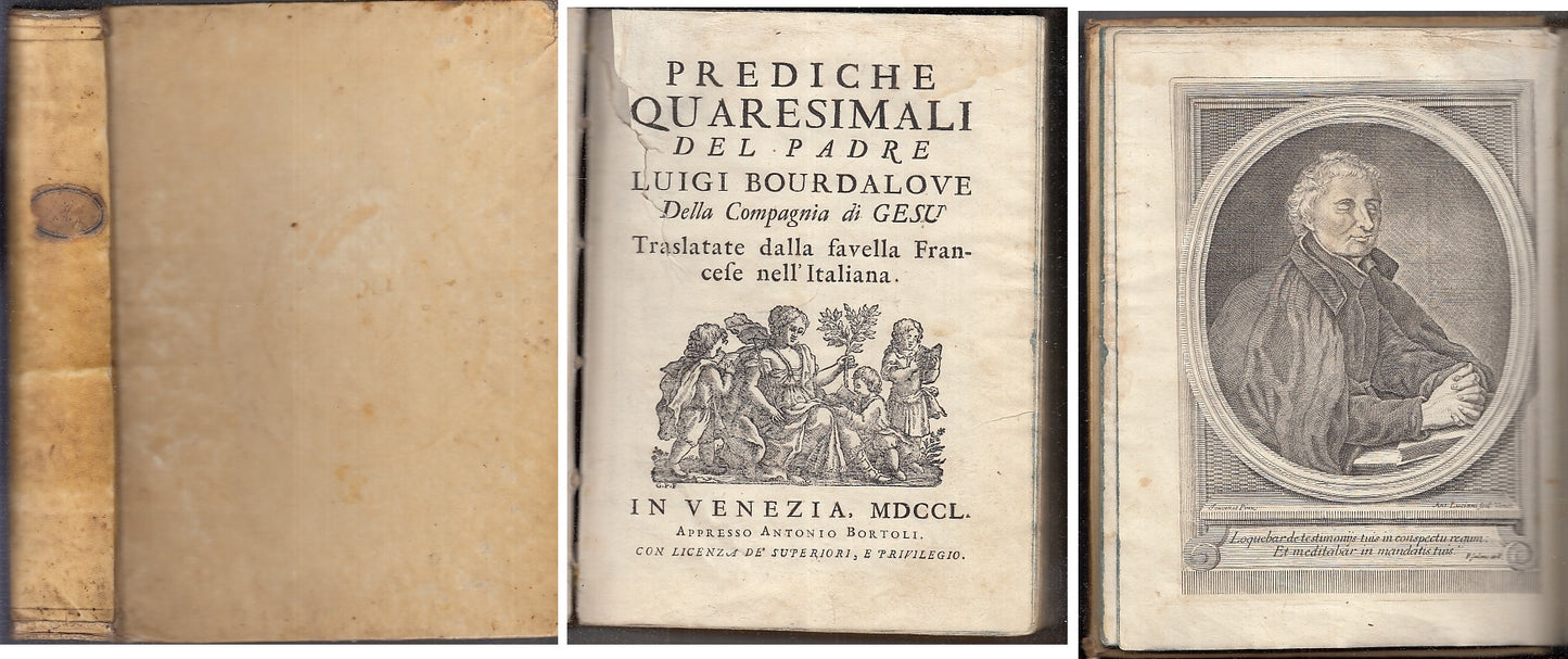 LH- PREDICHE QUARESIMALI SETTECENTINA - LUIGI BOURDALOVE ---- 1750 - C - XFS80