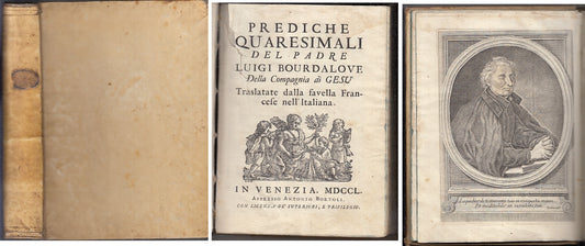 LH- PREDICHE QUARESIMALI SETTECENTINA - LUIGI BOURDALOVE ---- 1750 - C - XFS80