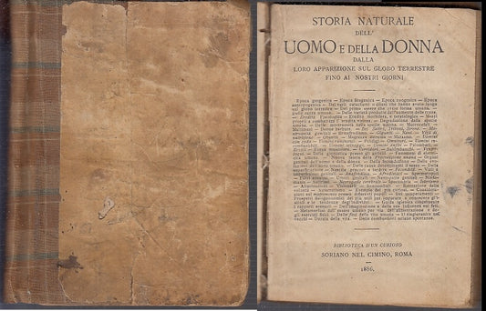 LS- STORIA NATURALE DELL'UOMO DELLA DONNA-- SORIANO NEL CIMINO--- 1886- B- XFS80