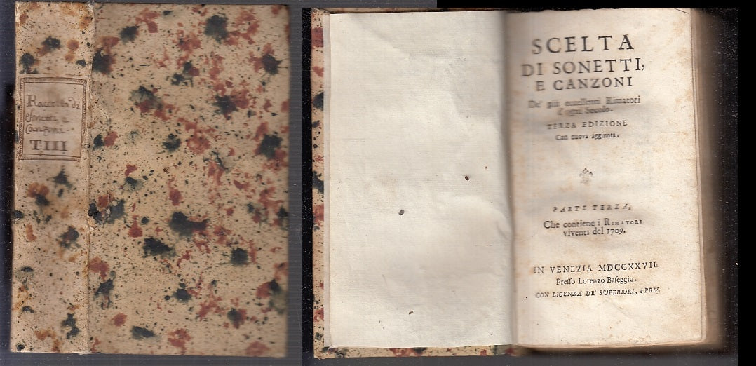 LH- SCELTA DI SONETTI E CANZONI PARTE TERZA SETTECENTINA ----- 1727 - C - XFS80