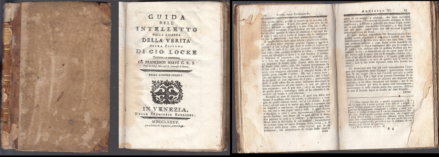 LH- GIUDA DELL'INTELLETTO SETTECENTINA - GIO' LOCKE - BAGLIONI--- 1785- C- XFS80