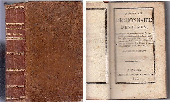 LH- NOUVEAU DICTIONNAIRE DES RIMES -- LES LIBRAIRES ASSOCIES --- 1826 - C- XFS81